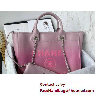 Chanel Shaded Calfskin & Silver-Tone Metal Shopping Bag AS3351 Pink 2024 - Click Image to Close